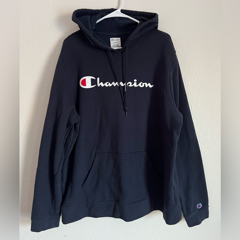Champion Hoodie Sweater Size XL Men’s Dark Blue Heavyweight